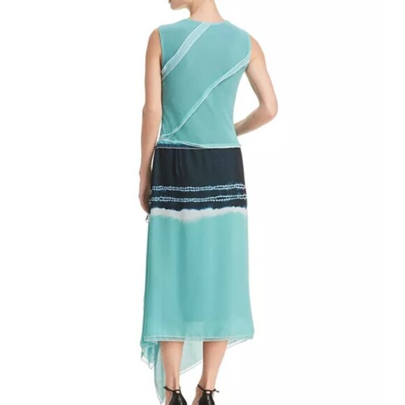 Donna Karan New York tie dye faux wrap asymmetrical dress sz 8 - Picture 8 of 8